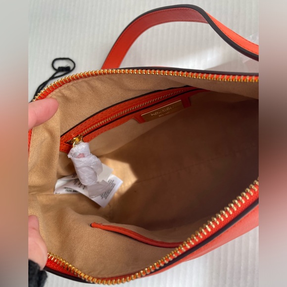 NWT RALPH LAUREN  Kassie medium leather convertible shoulder bag fall orange - Picture 5 of 12